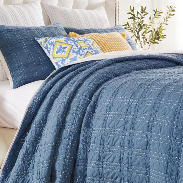 Greenland Home Fashions Portofino Luxurious Modern Design Quilt Set Blue For Cheap - Image 4