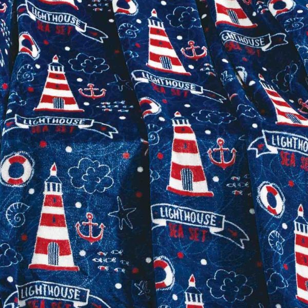 Plazatex Lighthouse plush Decorative Machine Washable Throw 50  X 60  Blue Online now - Image 5