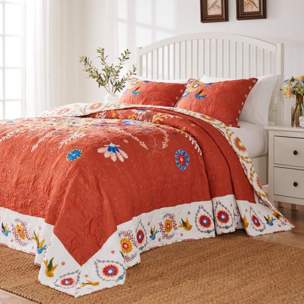 Barefoot Bungalow Topanga Luxury Modern Design 3 Pieces Bedspread Set for Bed Multicolor Sale - Image 3