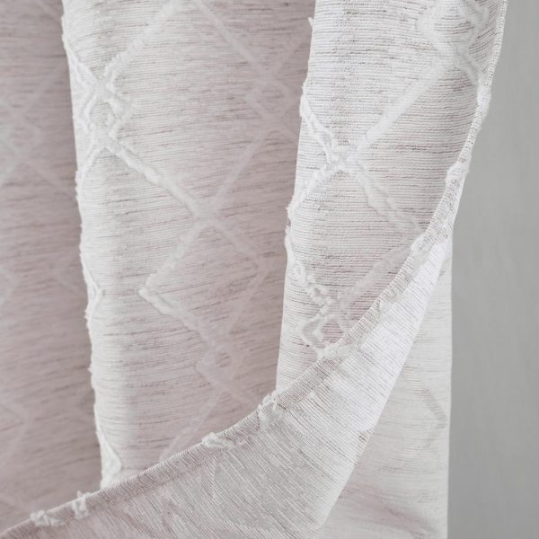 RT Designers Collection Connor Jacquard Premium & Stylish Grommet Panel 54  x 84  Beige Sale - Image 2
