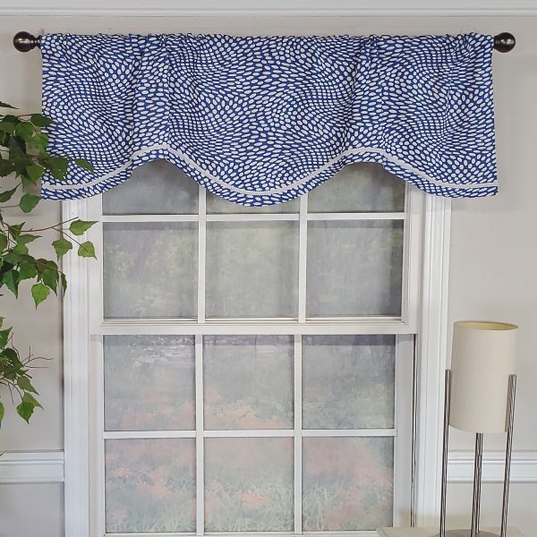 Arvana Cornice Style All Season 3  Rod Pocket Valance 50  x 17  Blue by RLF Home on Sale - Image 3