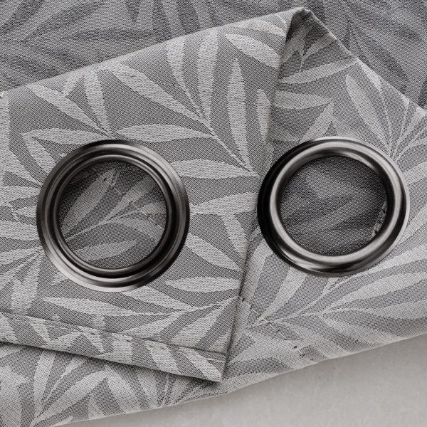 RT Designer Collection Florence Jacquard Luxurious Decorative Grommet 2 Pack Curtain Panel 36  x 84  Silver Online Sale - Image 4