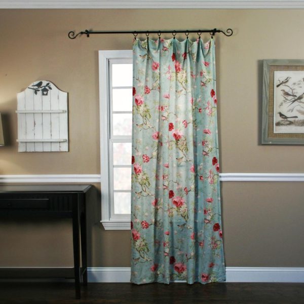 Balmoral Floral Print Tailored Panel Curtain 48-Inch-by-84-Inch - Sage Wine Online - Image 2