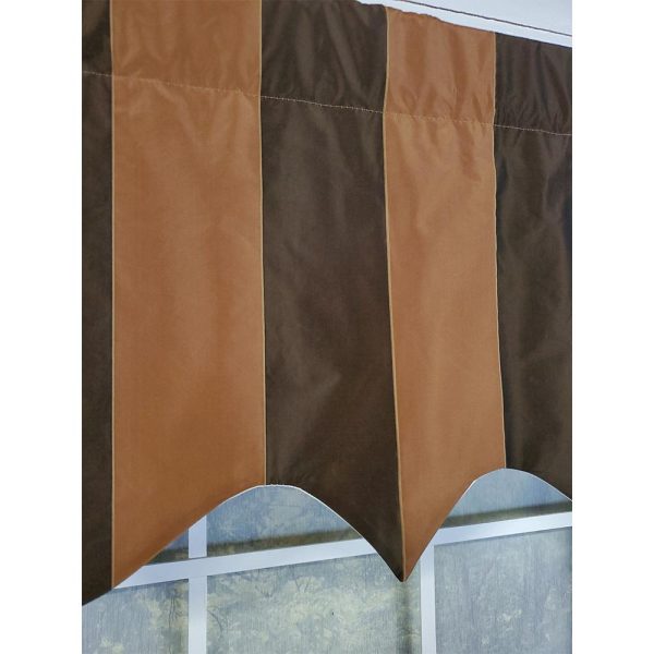 RLF Home Pascal Stripe Regal 3  Rod Pocket Lining Luxurious and Elegant Window Treatment Valance 50  x 17  Espresso Cheap - Image 4