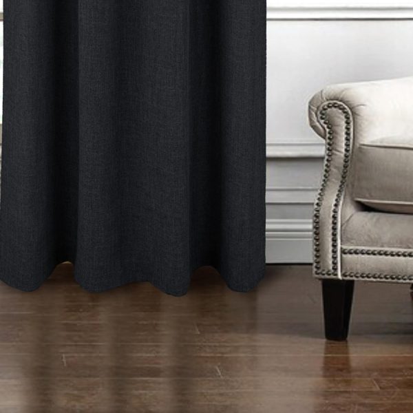 RT Designer Collection Delmar 2 Pack Luxurious Decorative Grommet Curtain Panel 54  x 84  Black Online Sale - Image 5