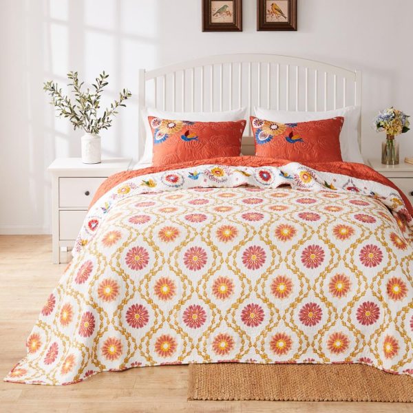 Barefoot Bungalow Topanga Luxury Modern Design 3 Pieces Bedspread Set for Bed Multicolor Sale - Image 4