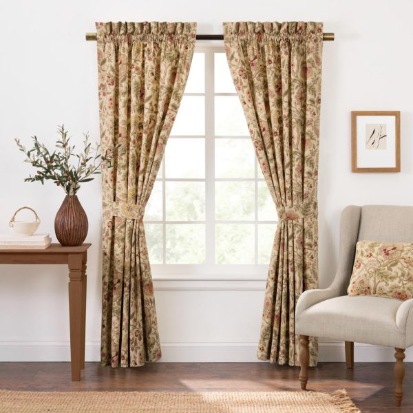 Ellis Curtain Regency 3  Rod Pocket Curtain Panel Pair with Tiebacks Antique Hot on Sale - Image 2