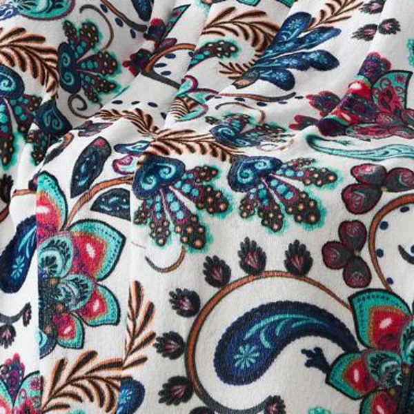 Oliva Gray Jacobean Printed Flannel Throw - 50x60  Multi Online Sale - Image 4