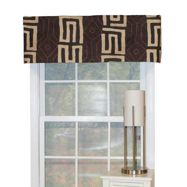 RLF Home Atahaulpa Tailored Window Treatment Valance 3  Rod Pocket 50  x 14  Chocolate Online - Image 2